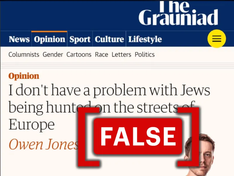 No, The Guardian did not publish an article defending Jews being hunted